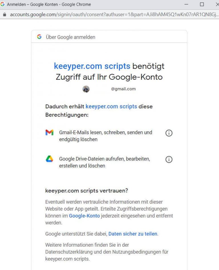 Konto mit Google verknüpfen