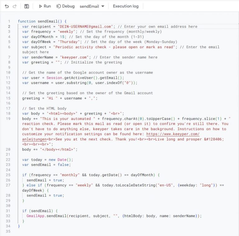 First reaction check script